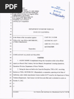 California DMV Accusation Against Tesla Inc., Vehicle Manufacturer