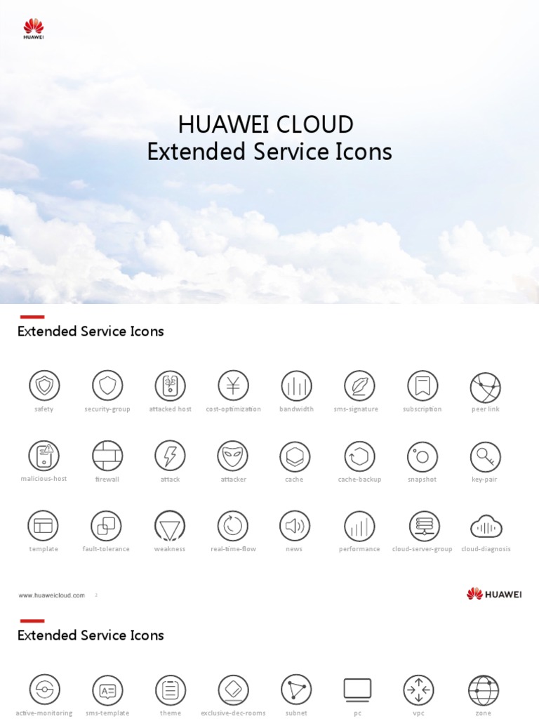 HUAWEI CLOUD Extended Service Icons | PDF | Technology & Engineering