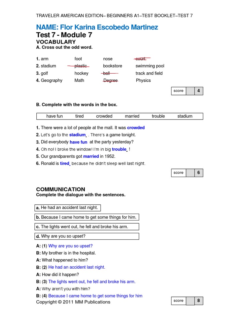 Test 7 - Module 7: NAME: Flor Karina Escobedo Martinez | PDF