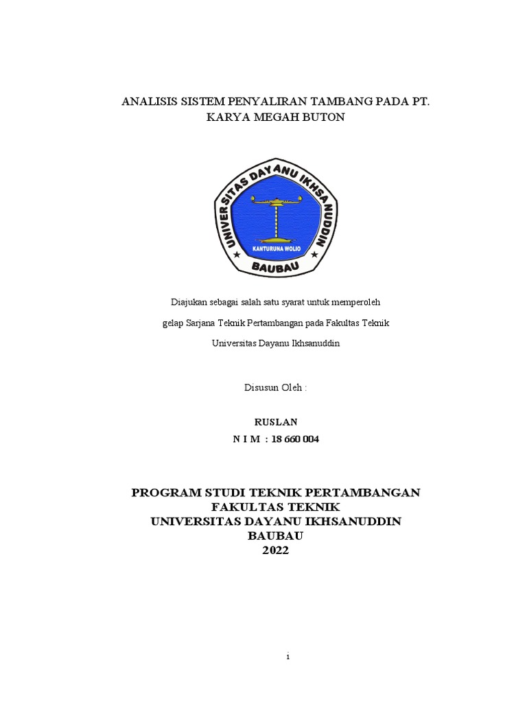 Analisis Penyaliran Tambang PT. KMB | PDF
