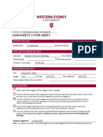 Assignment Cover Sheet: Student Details