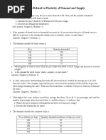 Problems Related To Elasticity of Demand and Supply