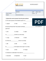 Worksheet: .Choose The Correct Answer From The Given Options