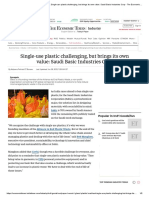 Single Use Plastic Ban - Single-Use Plastic Challenging, But Brings Its Own Value - Saudi Basic Industries Corp - The Economic Times