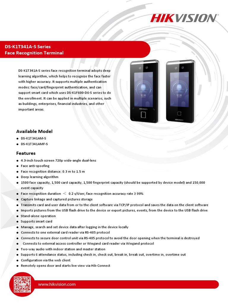 Advanced Face Recognition Terminal | PDF | Usb Flash Drive | Authentication