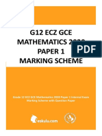 G12 Ecz Gce Mathematics 2020 Paper 1 Marking Scheme