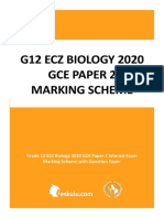G12 ECZ BIOLOGY 2020 GCE PAPER 2 Marking Scheme