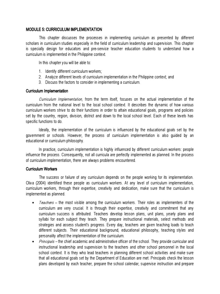 Curriculum Implementation in the Philippines | PDF | Curriculum | Teachers