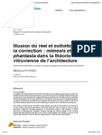 Illusion Du Réel Et Esthétique de La Correction : Mimesis Et Phantasia Dans La Théorie Vitruvienne de L'architecture