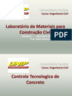 Laboratório de Materiais de Construção - Controle Tecnológico de Concreto