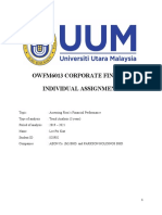 Owfm6013 Corporate Finance - Individual Assignment