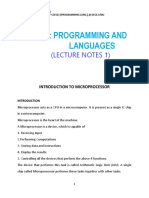 Cce521: Programming and Languages: (Lecture Notes 1)