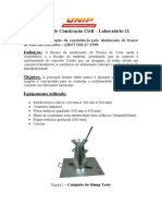 Determinação Da Consistência Pelo Abatimento Do Tronco de Cone - Concreto