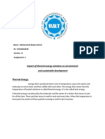 Impact of thermal energy solutions on environment and sustainable development