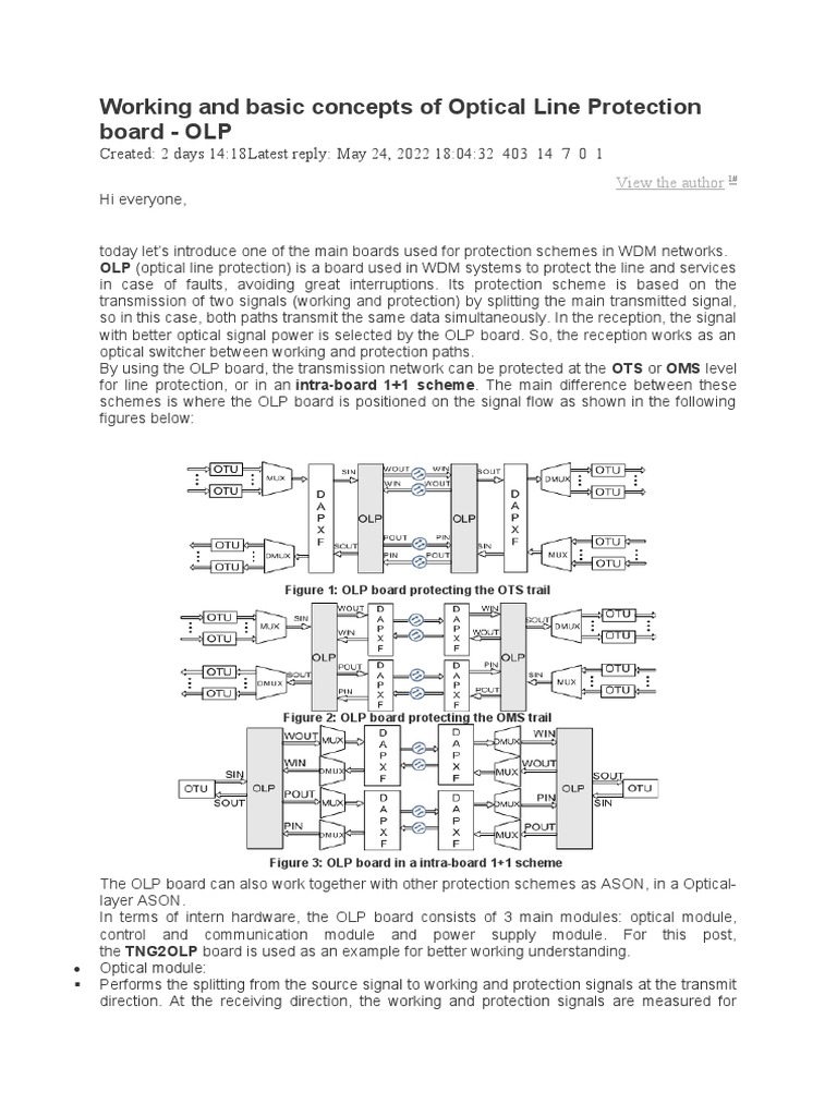 Optical Line Protection Basics | PDF | Wavelength Division Multiplexing ...