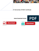 Affidavit of Ownership of Birth Certificate