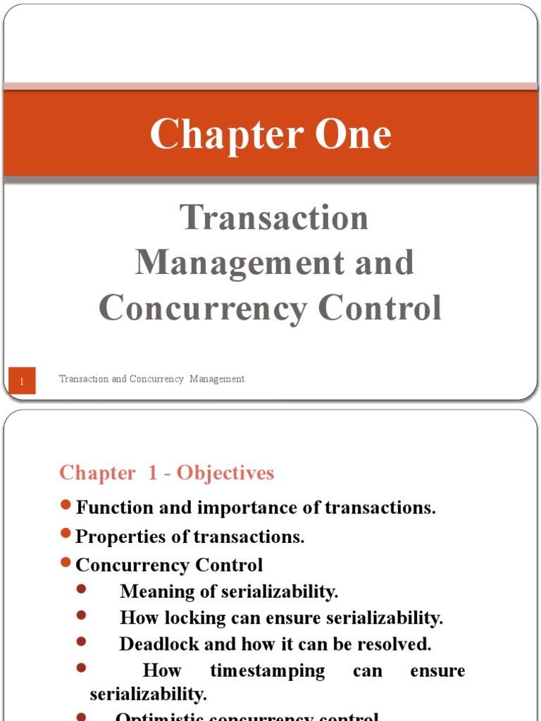 Chapter 1 Transaction Management & Concurrency Control | PDF | Database ...