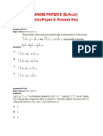 JEE MAINS PAPER II Maths & Aptitude Questions with Answer Key