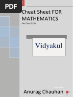 Cheat Sheet FOR Mathematics: Vidyakul