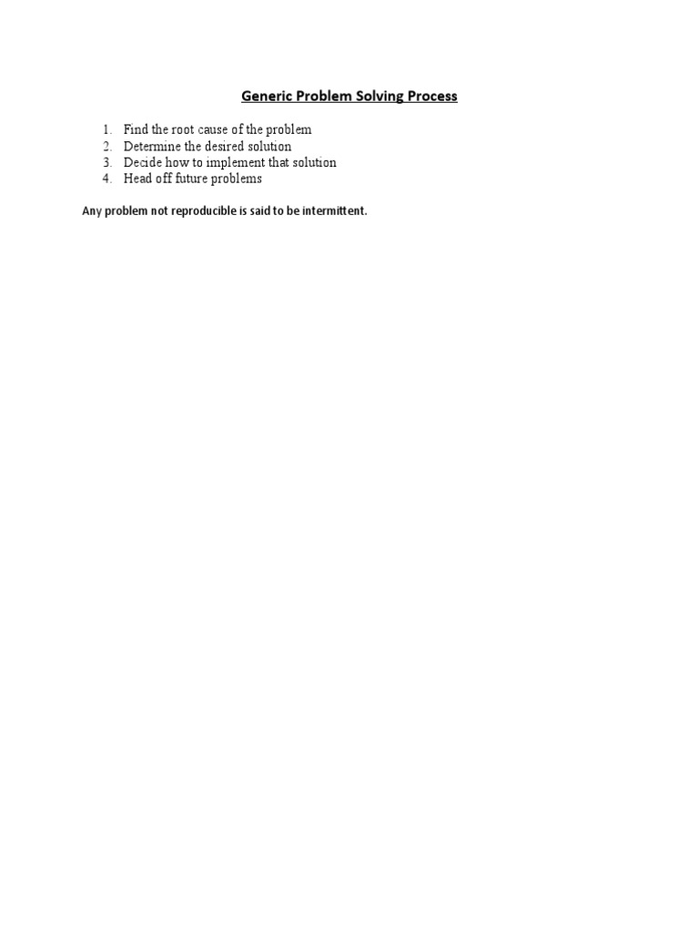Generic Problem Solving Process | PDF