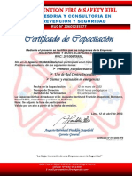 Certificado de Capacitación y Lista de Participantes Prevention Fire & Safety Eirl