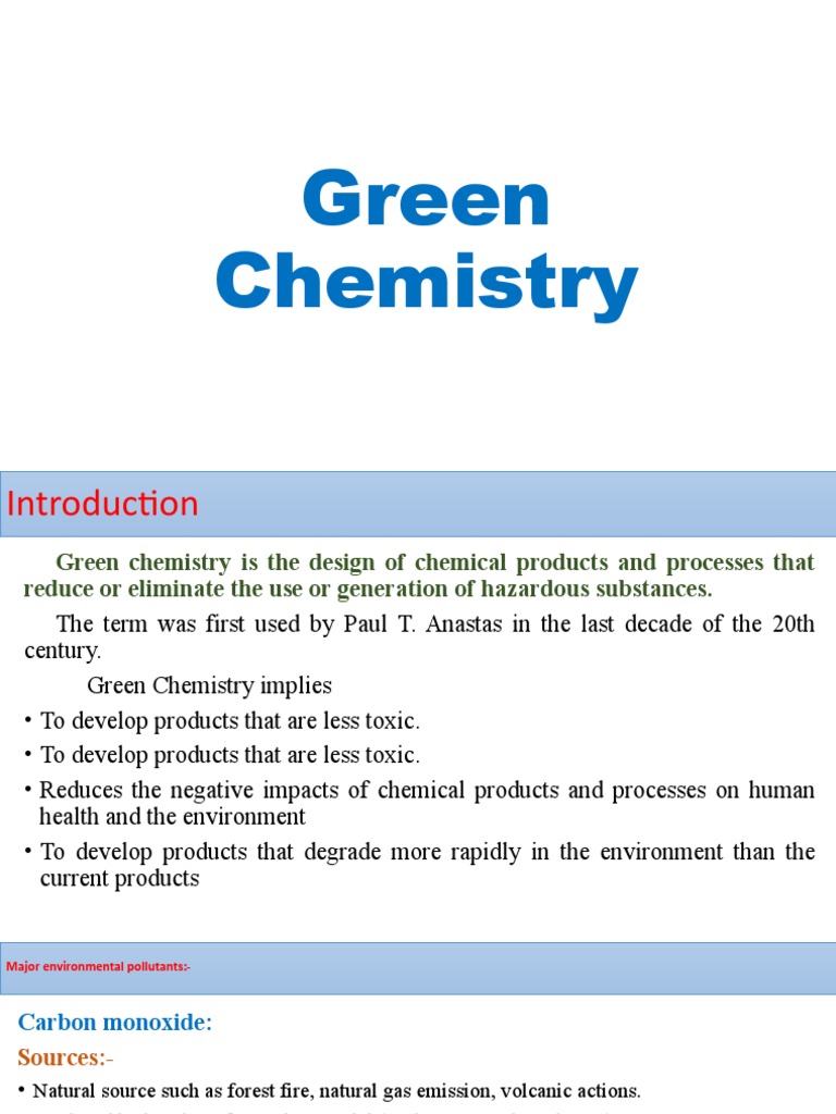 Module 4 Green Chemistry PDF Chemical Reactions Catalysis