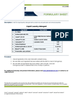 Formulary Sheet: Liquid Laundry Detergent