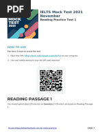 Reading Passage 1: IELTS Mock Test 2021 November