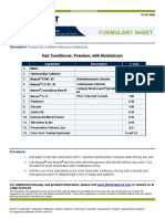 Formulary Sheet: Hair Conditioner, Premium, With Moisturizers