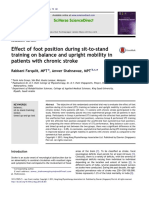 Effect of Foot Position During Sit-To-Stand Training