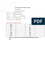 Present Simple Tense Verbs Guide