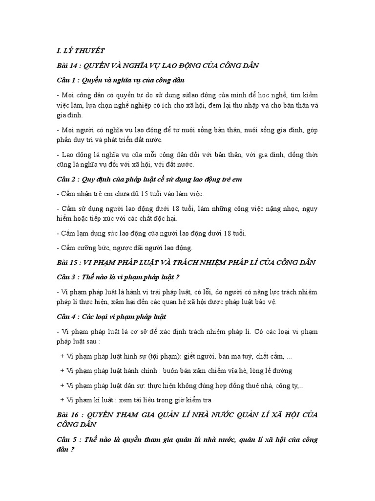 Ôn tập GDCD 1 | PDF