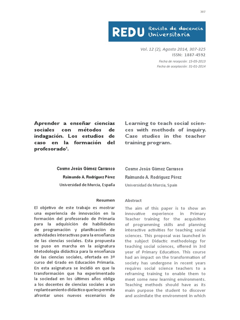 Innovación en la enseñanza de ciencias sociales | PDF | Método de ...