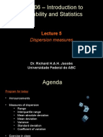 BC0406 - Introduction To Probability and Statistics: Dispersion Measures