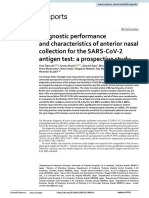 Diagnostic Performance and Characteristics of Anterior Nasal Collection For The Sars Cov 2 Antigen Test: A Prospective Study