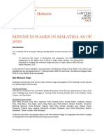 Minimum Wages in Malaysia As of 2020
