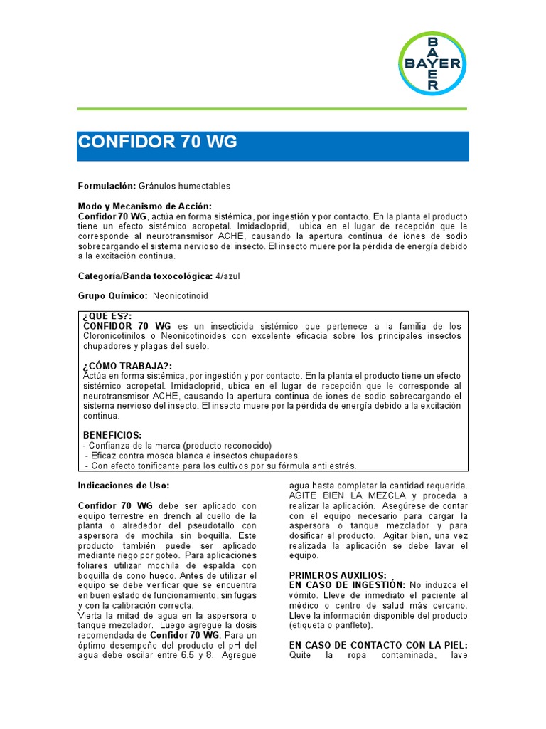 Confidor 70 WGCRI PDF