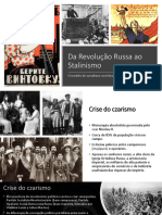 Da Revolução Russa Ao Stalinismo - o Modelo de Socialismo Soviético