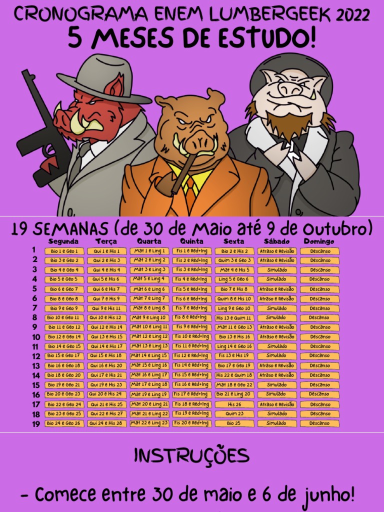 Cronograma Enem 5 MESES | PDF