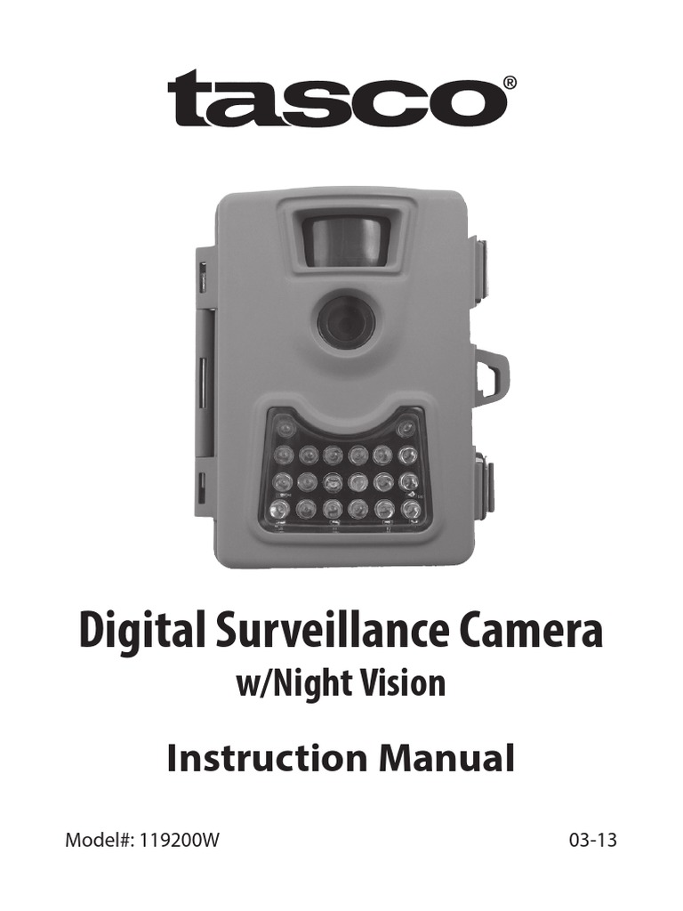 Digital Surveillance Camera: W/night Vision Instruction Manual | PDF