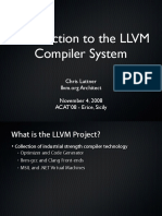 Introduction To The LLVM Compiler System: Chris Lattner November 4, 2008 ACAT'08 - Erice, Sicily