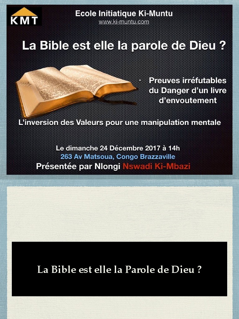 La Bible est-elle la Parole de Dieu ? | PDF | Livres de Samuel | David