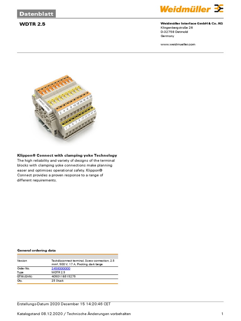 WDTR 2.5 in | PDF | Electricity | Manufactured Goods