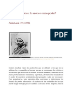 Usos de Lo Erótico, Lo Erótico Como Poder (1978) Audre Lorde