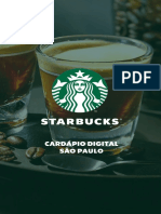 Novo cardápio Starbucks com cafés, bebidas quentes e frias