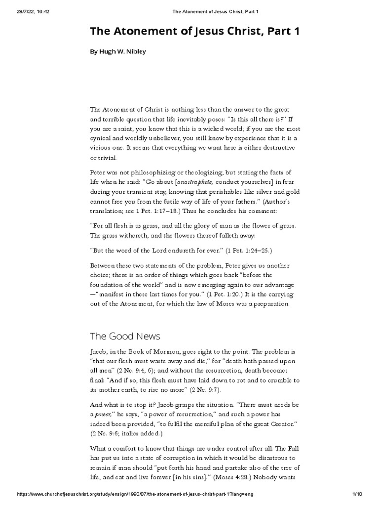 Understanding Christ's Atonement, Part 1 PDF Holy Of Holies