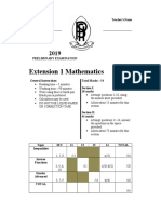 2019 Prelim 1 Mathematics Extension 1