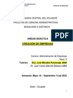 Unidad Didáctica Creación de Empresas Distancia 2022