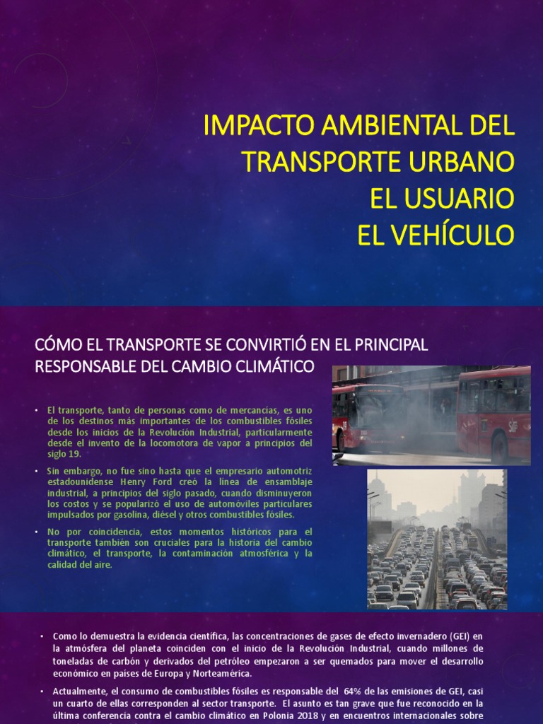Sesión 1 Impacto Ambiental Del Transporte Urbano | PDF | Peatonal ...