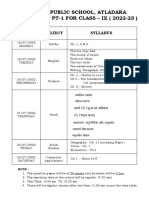 Gujarat Public School, Atladara Schedule of Pt-1 For Class - Ix (2022-23)